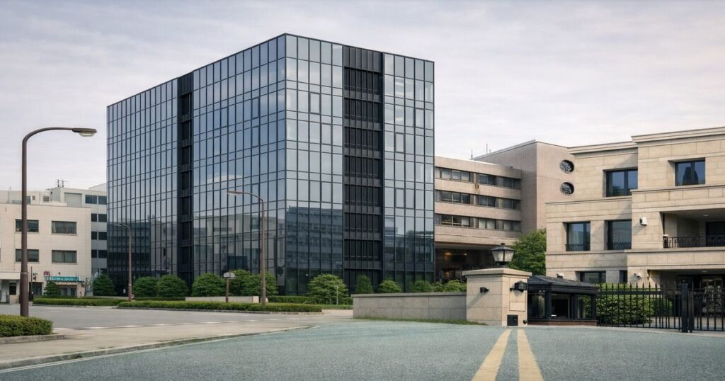 都市部に建つ現代的な建物を写したニュースブログ用共通アイキャッチ画像