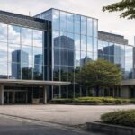 ガラス張りの現代的な建物を写したニュースブログ用共通アイキャッチ画像